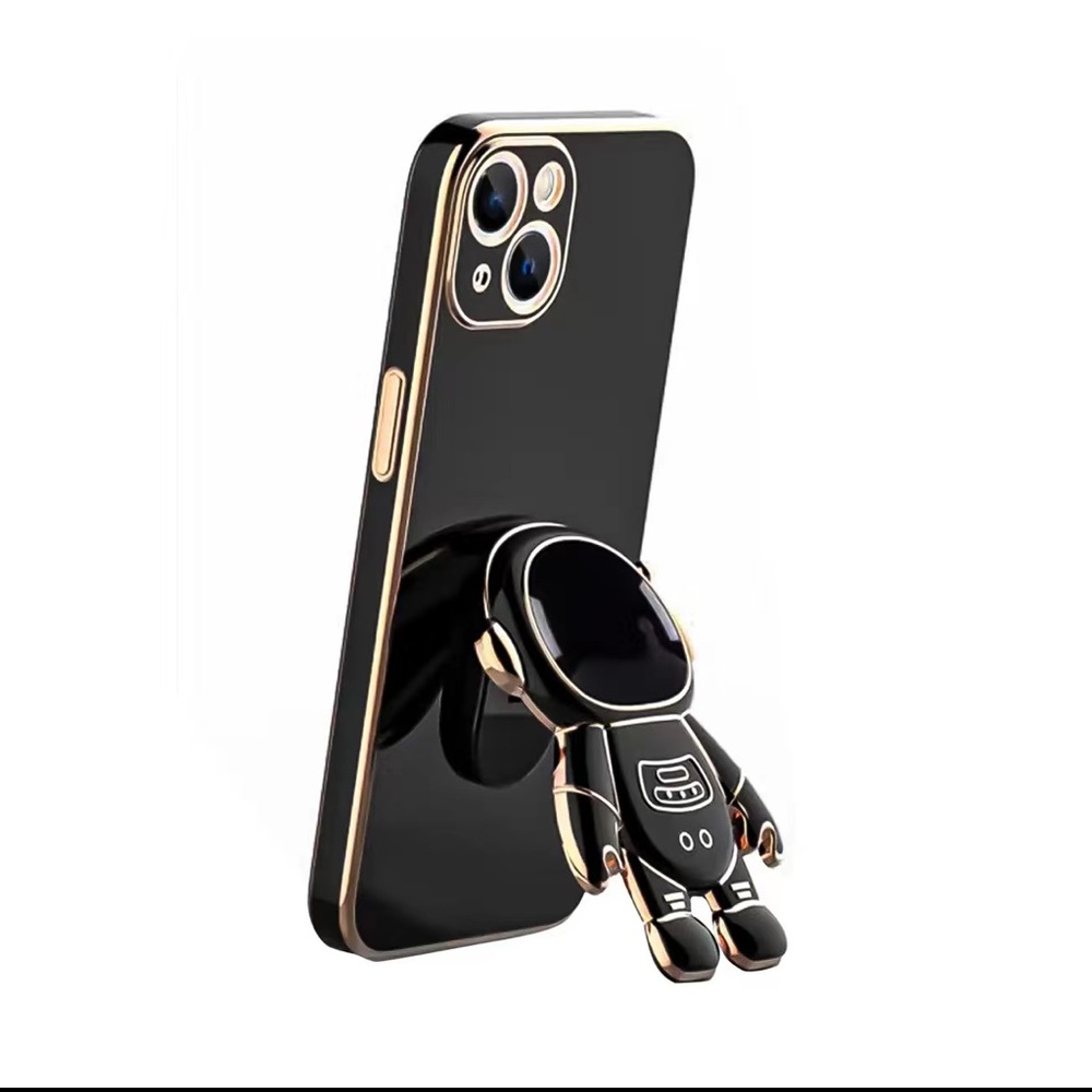 iPhone13 pro max phone cases black with gold lining. Free home case with.